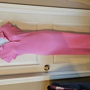 Zara Pink Ribbed Maxi Dress